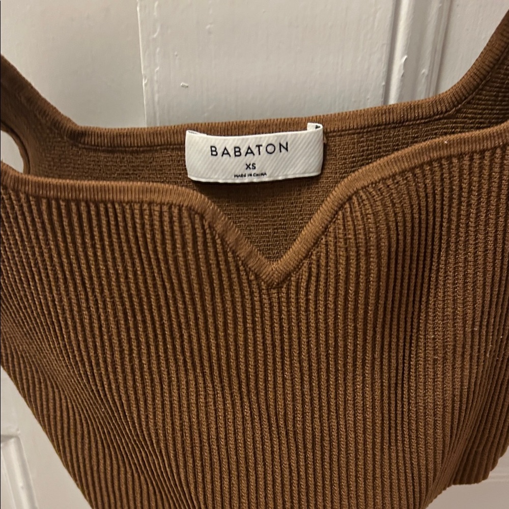 Babaton Chestnut Ribbed Knit Tank - Picture 2 of 8